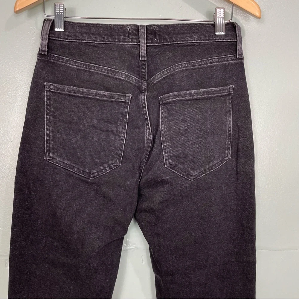 Agolde Riley High Rise Crop Jeans In Washed Black Womens Size 26